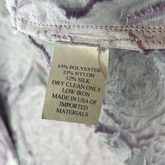 NWT Caroline Rose Lavender Floral Rose Devore Jacket Size Small - Picture 9 of 9